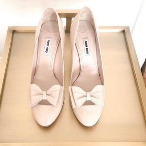 Miu Miu Sexy Bow Pumps Blush Nude Size 39